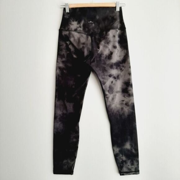 TIE-DYE \ Splatter High Waist Crop Athletic Comfy Leggings Neutral Gray Sz 6 - Picture 5 of 12